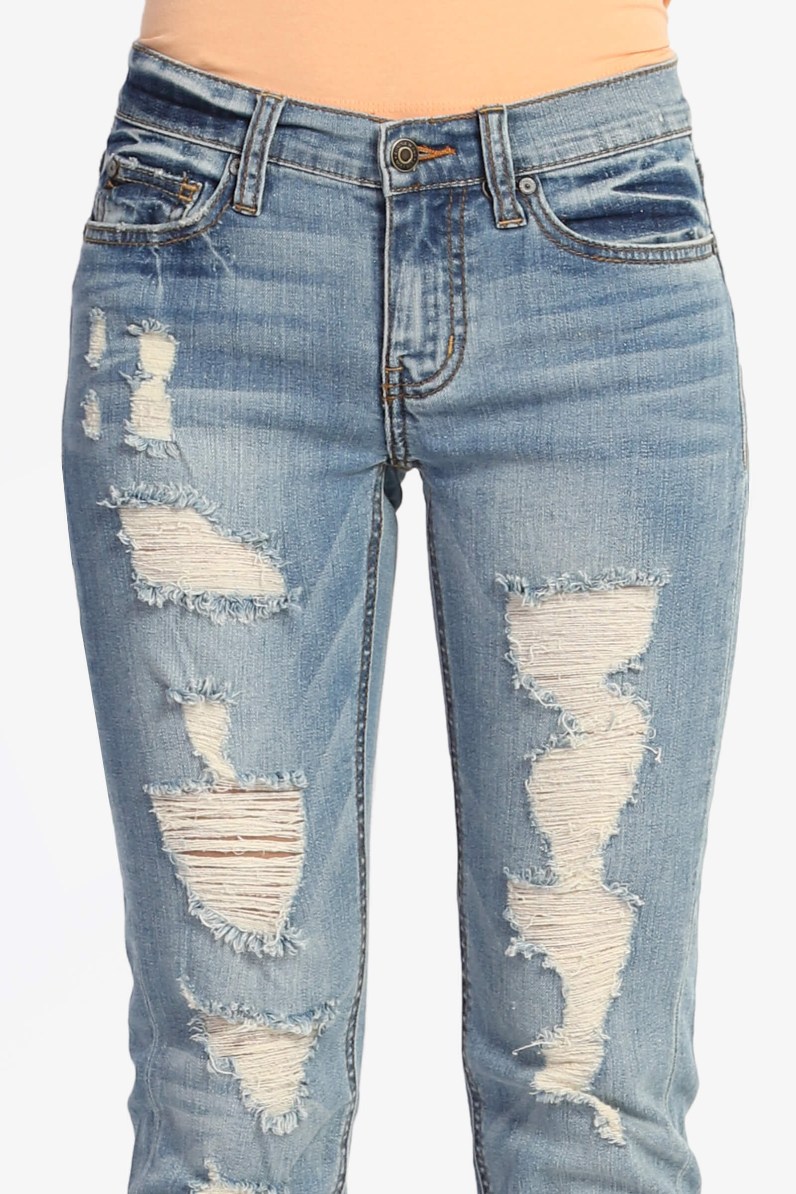 light colored ripped jeans