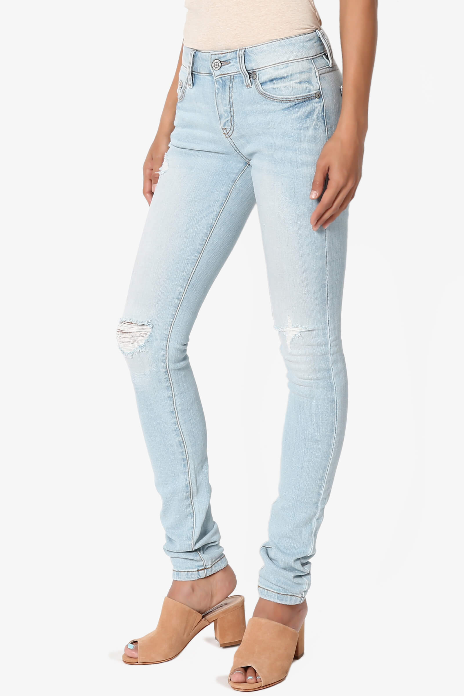 light skinny ripped jeans